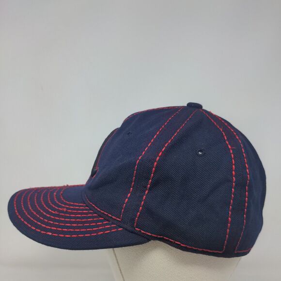 Pit Bull Men's Fitted Hat Blue Red Embroidered A Big Logo 100% Acrylic - Picture 3 of 7